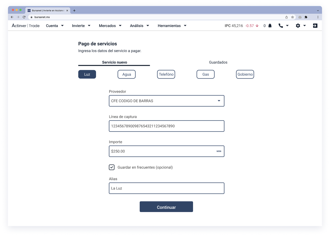 Pago de servicios web Pago de servicios web en Bursanet
